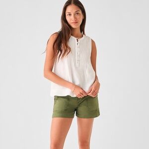 Faherty Isha Pintuck Pleat Linen Tank NWOT 100%  Linen
